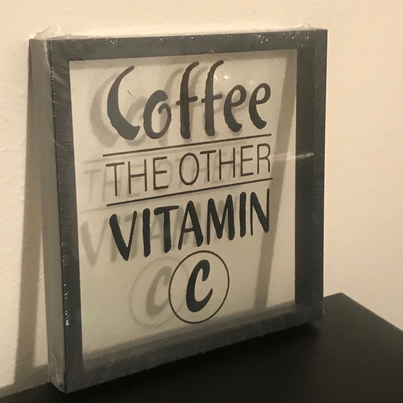 Coffee Vitamin C Decorative Office Table Top/Shelf Plaque - Picture 4 of 10